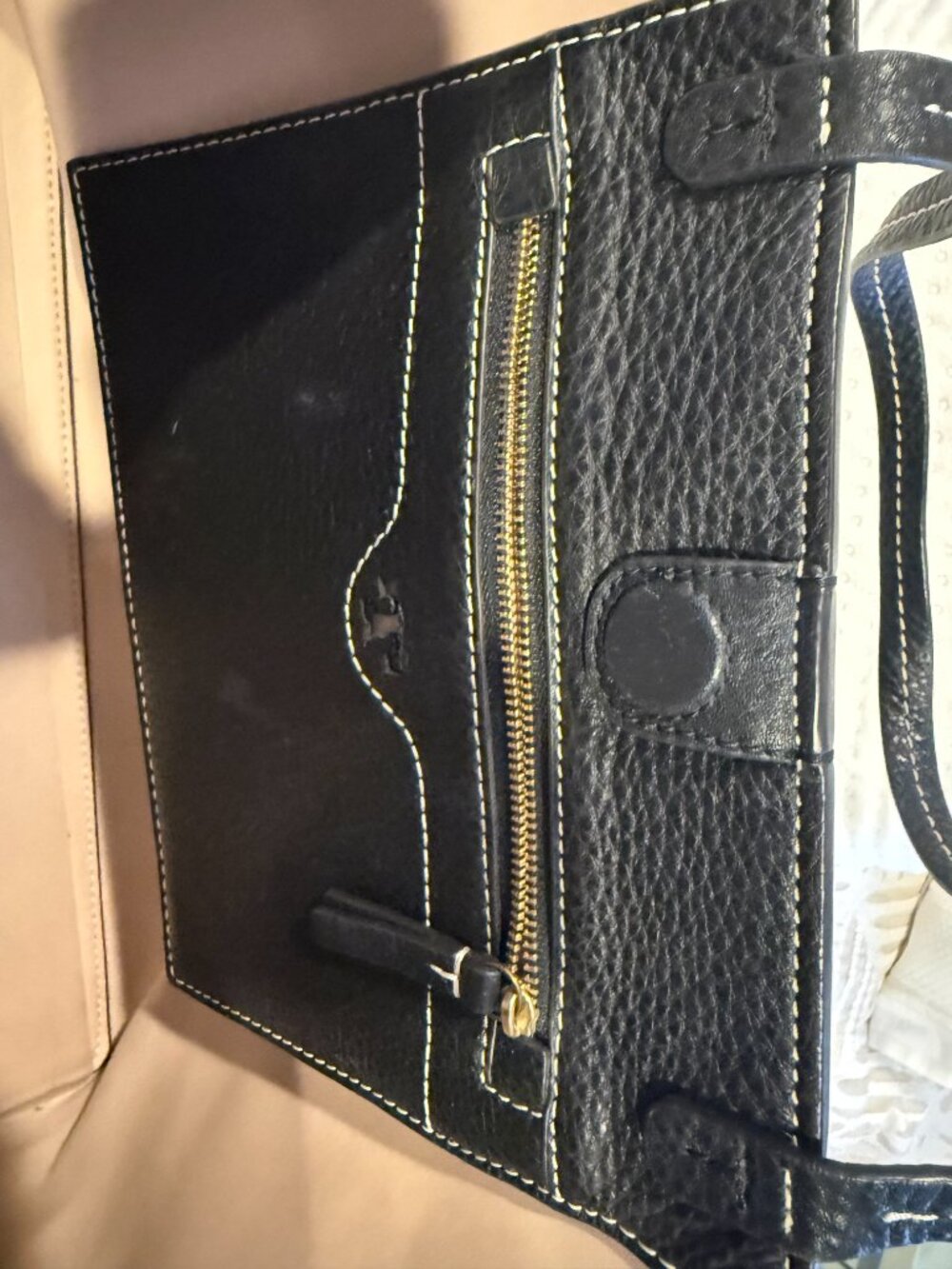 Tory Birch Black Leather Tote perfect condition - Picture 4 of 4